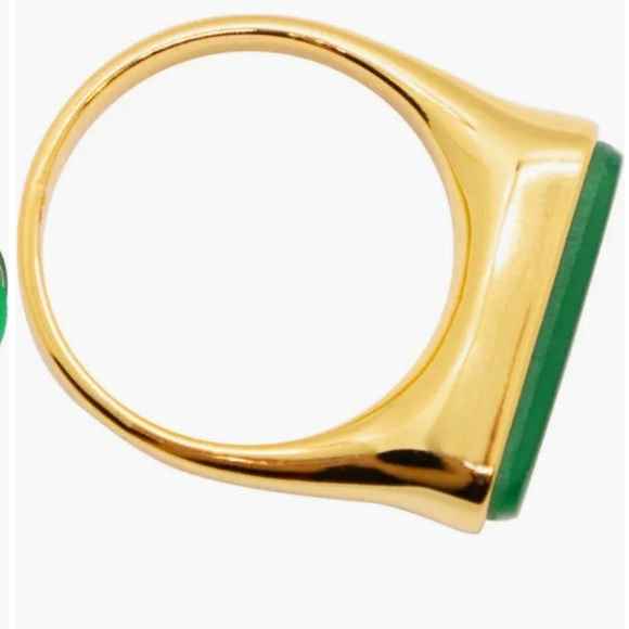 Art Decco Saddle Ring w/ Chalcedony Stone - Picture 3 of 6